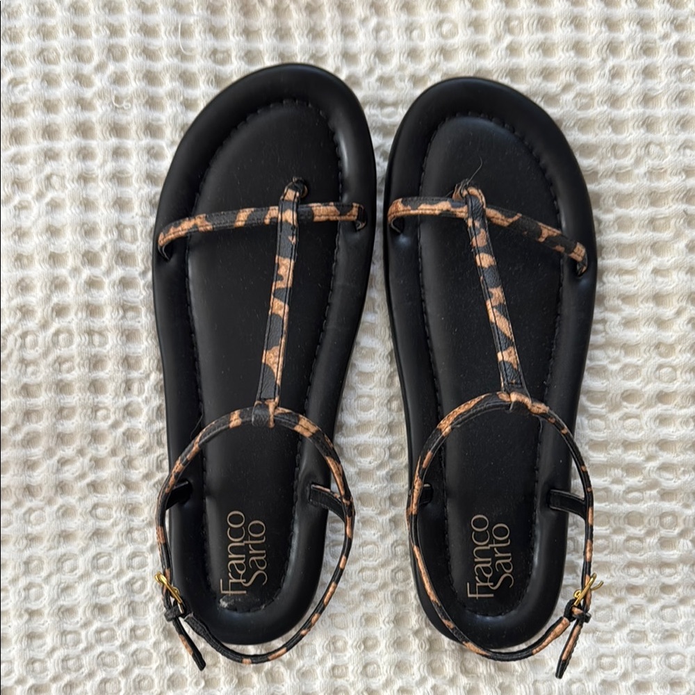 Franco Sarto Black and Brown Sandals